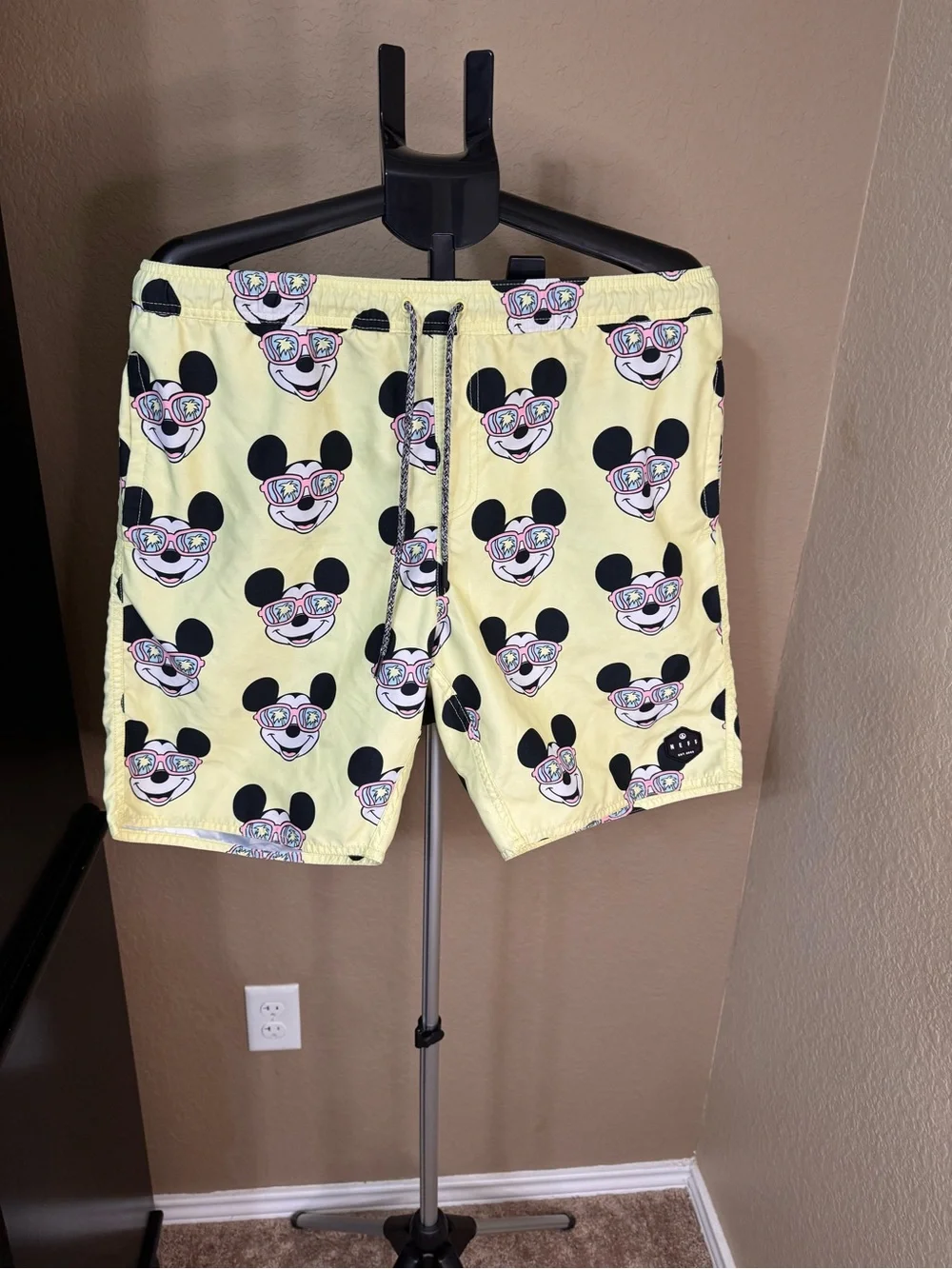 Neff Yellow Disney Print Swim Shorts